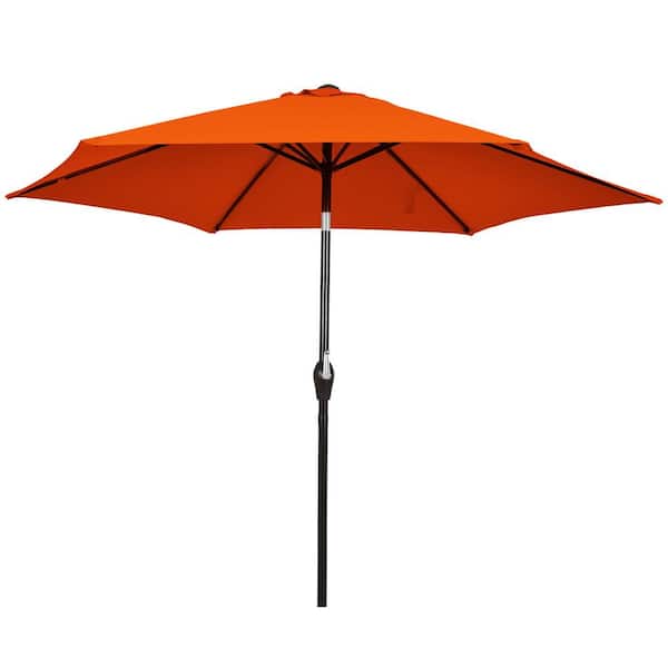 Unbranded Outdoor 10 ft. Patio Umbrella with Tilt Adjustment and Crank Orange