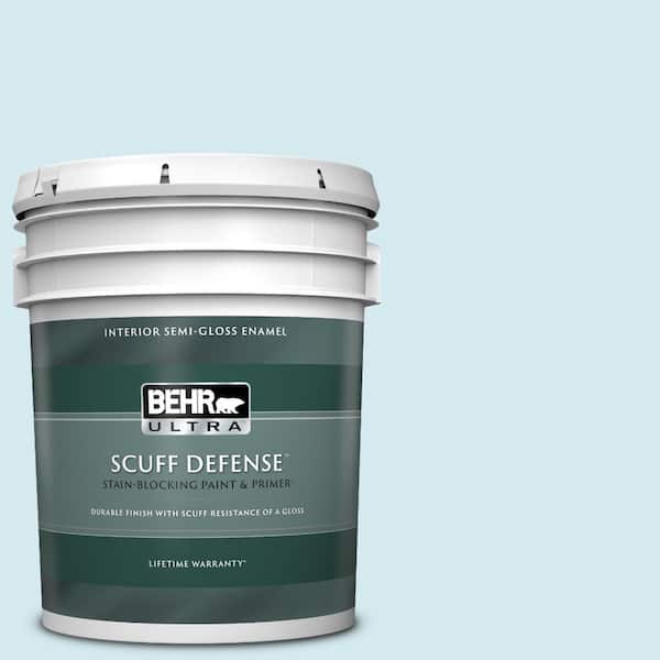 BEHR ULTRA 5 gal. #530A-1 Snowdrop Extra Durable Semi-Gloss Enamel Interior Paint & Primer