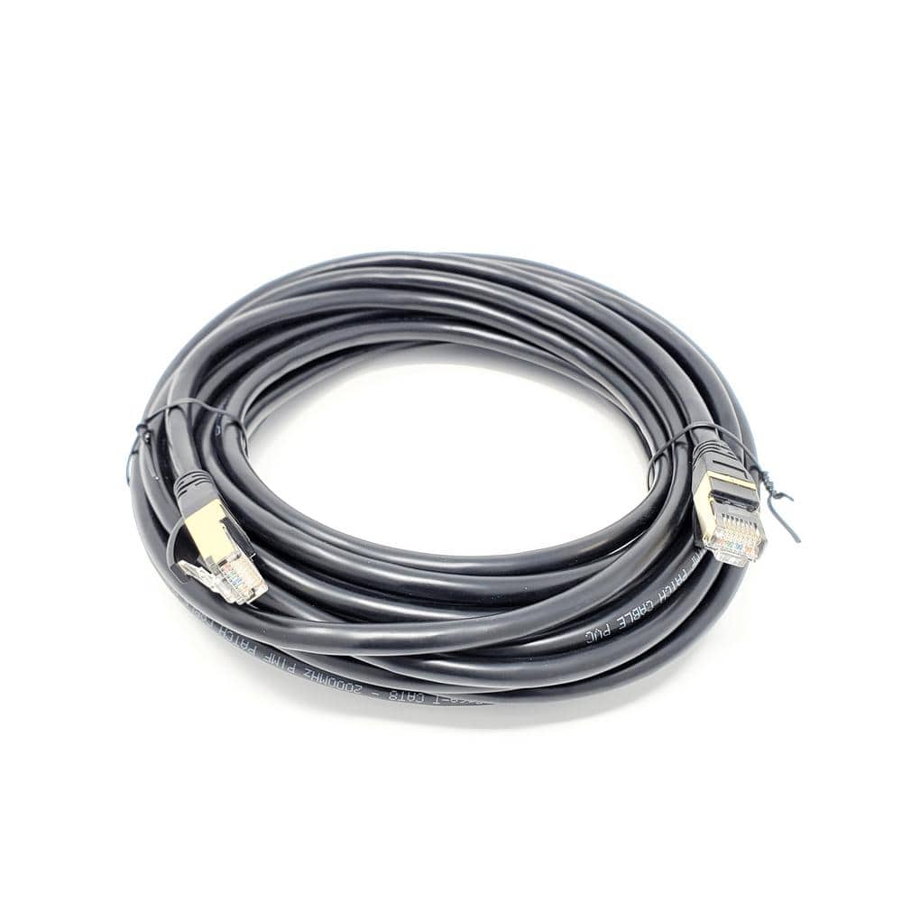 Micro Connectors, Inc 25 ft. CAT SFTP 26AWG Double Shielded RJ45 Snagless Ethernet  Cable Black E12-025B The Home Depot