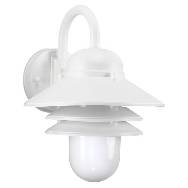 Generation Lighting Polycarbonate Outdoor Collection 1-Light Outdoor White Wall Mount Lantern