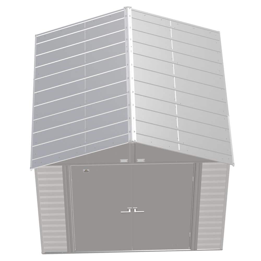 Arrow 8x8 Flute Grey Steel Peak Roof Storage Shed