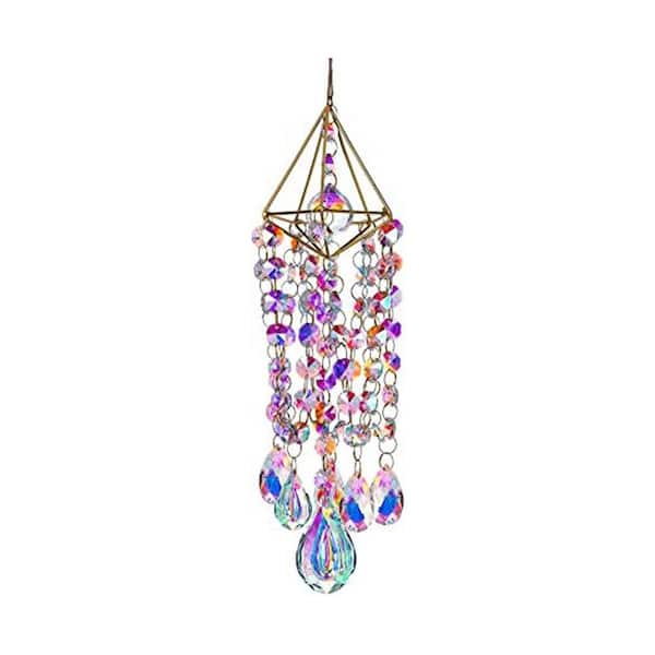 Glitzhome 18.75 in. H Solar Lighted Hanging Chandelier with