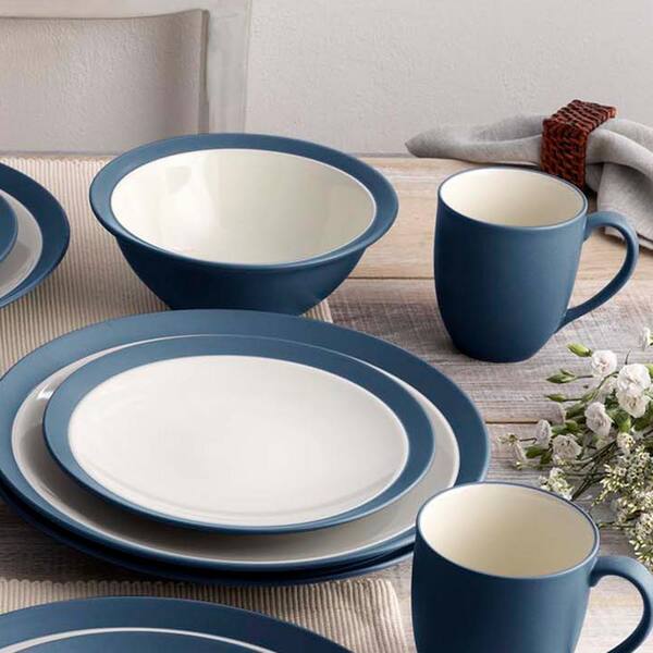Noritake Colorwave Blue 16-Piece Curve (Blue) Stoneware Dinnerware