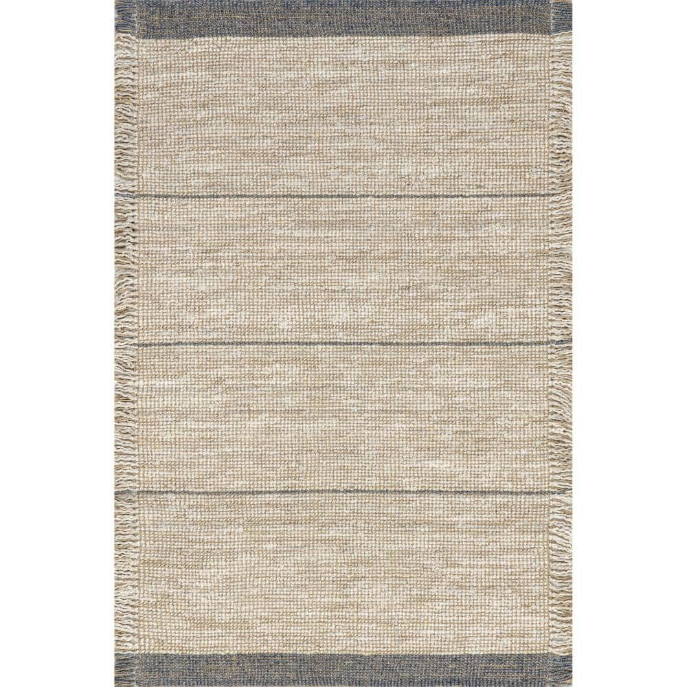 nuLOOM Amina Beige 8 ft. x 10 ft. Solid Jute Area Rug