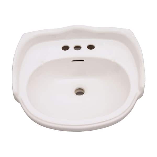 Pegasus Victoria 26 in. Pedestal Combo Bathroom Sink for 4 in. Centerset in White