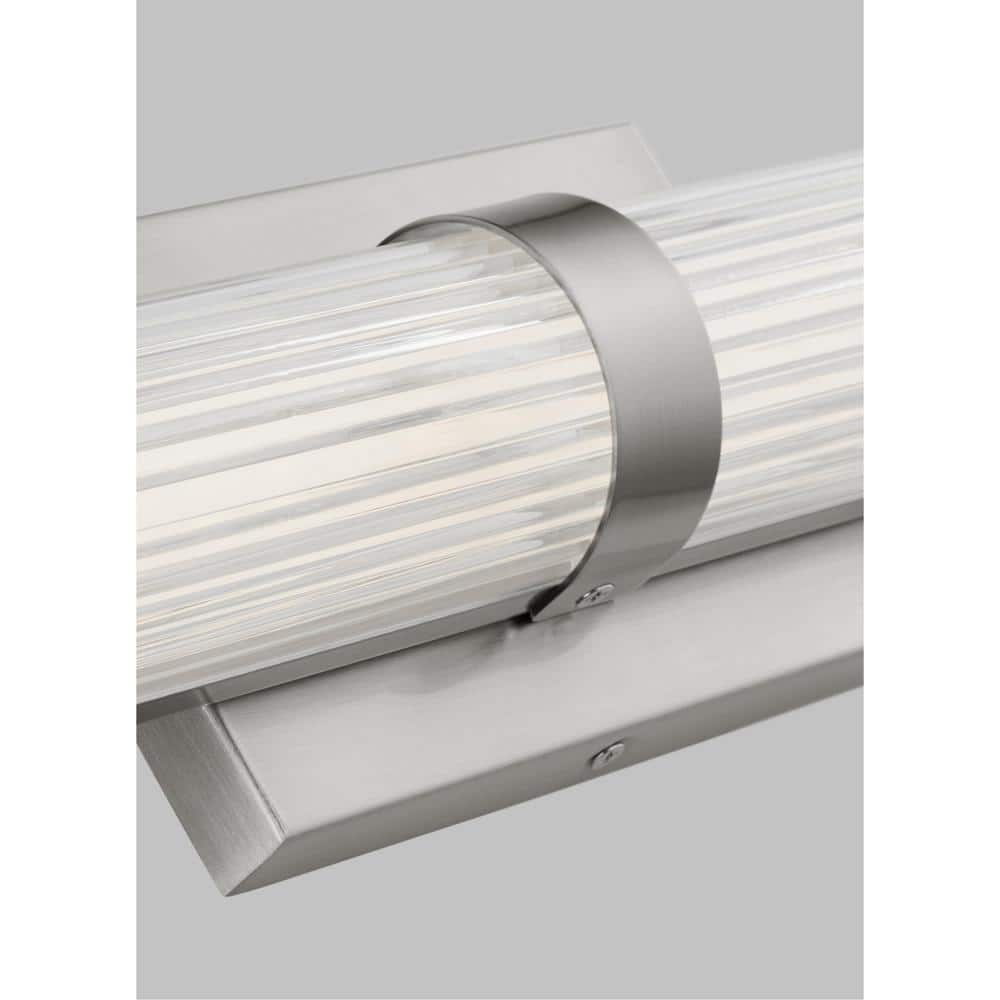 Brushed Nickel Vanity LED Wall Sconce with Dimmable Frosted Acrylic