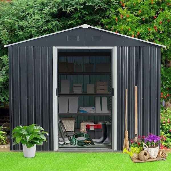 8 ft. x 10 ft. Metal Shed with Double Door (80 sq. ft.)