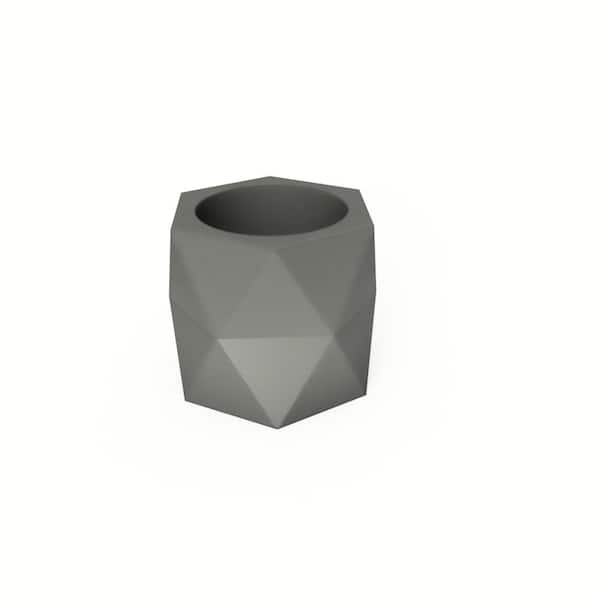 Unbranded 3 in. Gray Concrete Hexapot Planter
