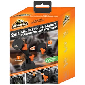 2 in. 1 Magnet Phone Mount, 3 Setup Options: Dashboard/Windshield/Air Vent