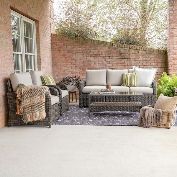 Sunbrella 6 piece woven seating set sale