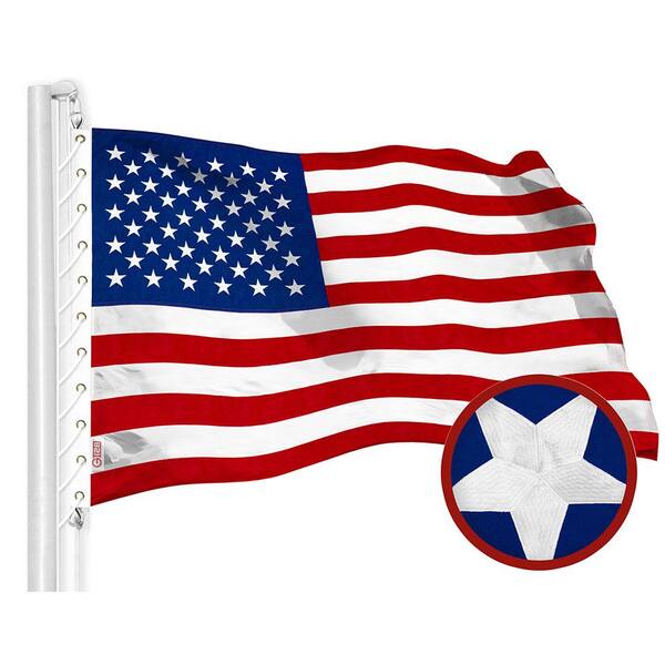 G128 30 ft. x 50 ft. Polyester USA Embroidered Flag 220G BG (1-Pack)