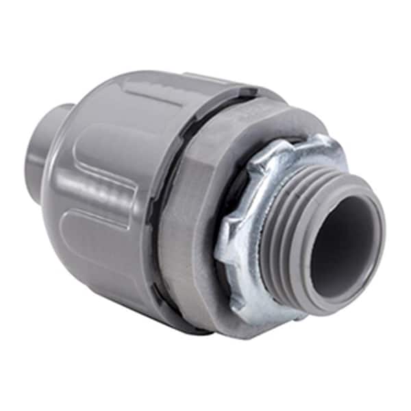 HYDROMAXX 1-1/2 in. Dia. Liquid Tight Non Metallic Electrical PVC Conduit Straight Fitting Connector-(2-Pack)
