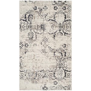Artifact Charcoal/Cream Doormat 3 ft. x 5 ft. Floral Area Rug