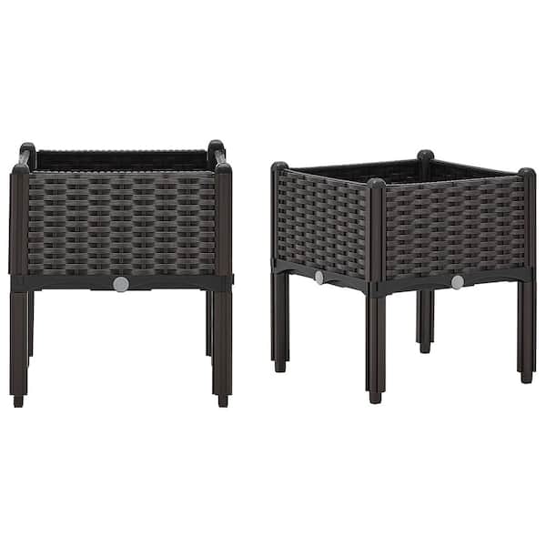 Polypropylene Raised Garden Bed Elevated Planter Box (2-Piece)