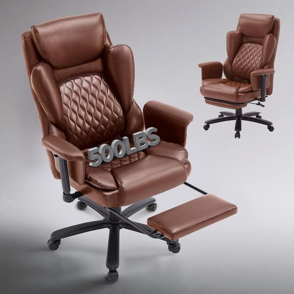 Bestier Faux Leather High-Back Ergonomic Office Chair in Brown
