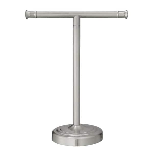 13 in. H x 10.5 in. L Freestanding Stainless Steel Towel Bar in Brushed Nickel, T-Shape Towel Rack, Towel Stand