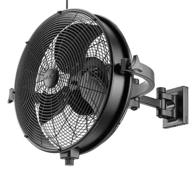 Wall Mount 18 in. Wet Rated XL Outdoor Matte Black Outdoor Fan