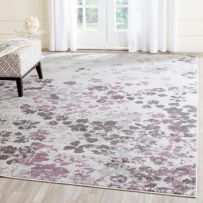 Modern Rectangle Purple Area Rugs, Area Rugs With Purple Accents 8×10