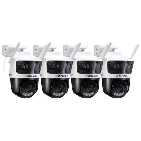 AI POWERED 3K+ Guard WIFI Tri-Lens PTZ Plug-In Security Camera, 4 pc