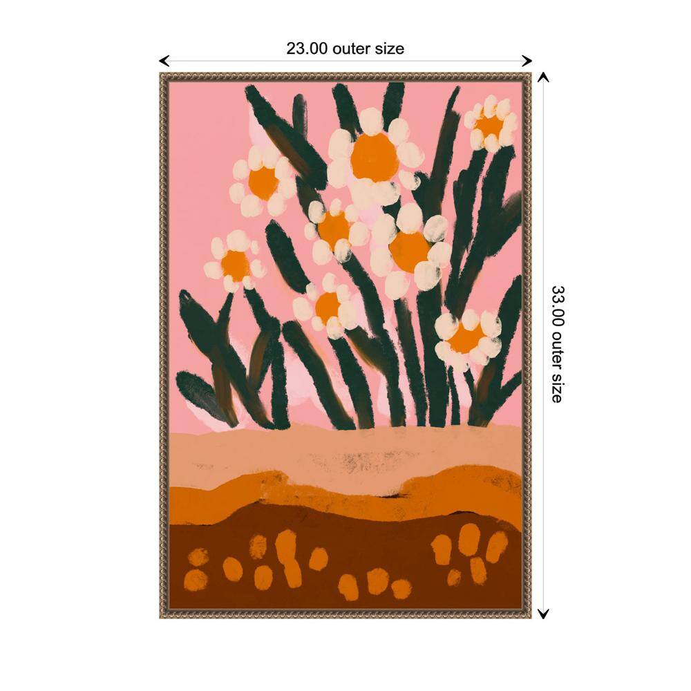 Large Pastel Floral Abstract Framed Canvas Wall Art