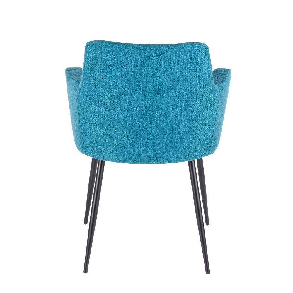 Teal & Black Contemporary Upholstered Side Chair with Metal Frame