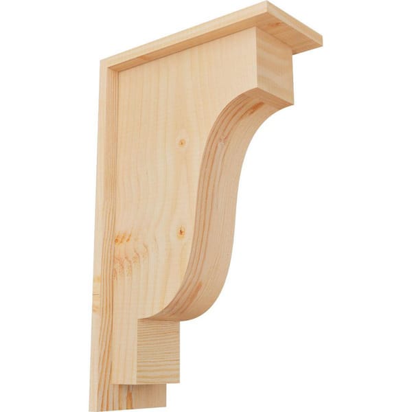 Ekena Millwork 5-1/2 in. x 12 in. x 20 in. Douglas Fir Newport Smooth Corbel with Backplate