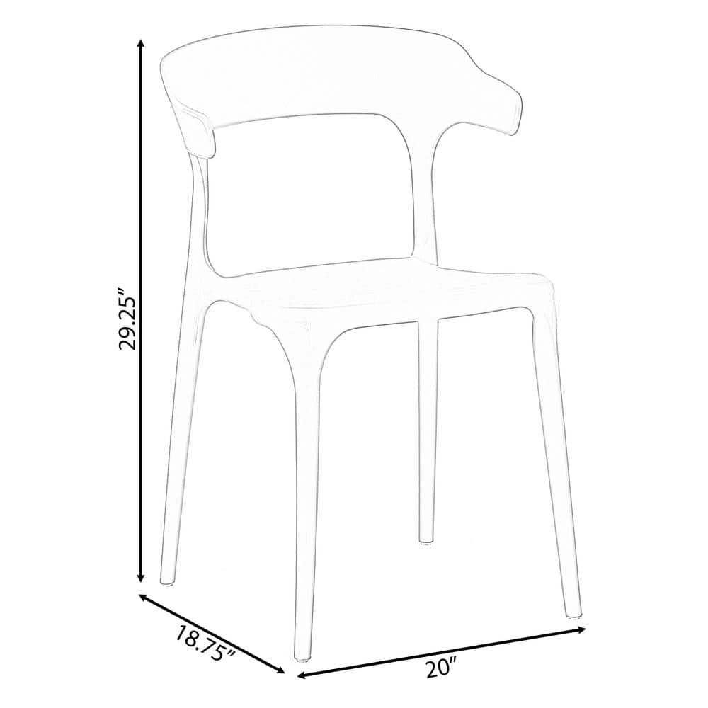 Scandi-Inspired Matte Gray Stackable Plastic Dining Chair