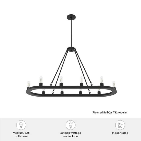 Hunter Saddlewood 10 Light Natural Iron Linear Chandelier