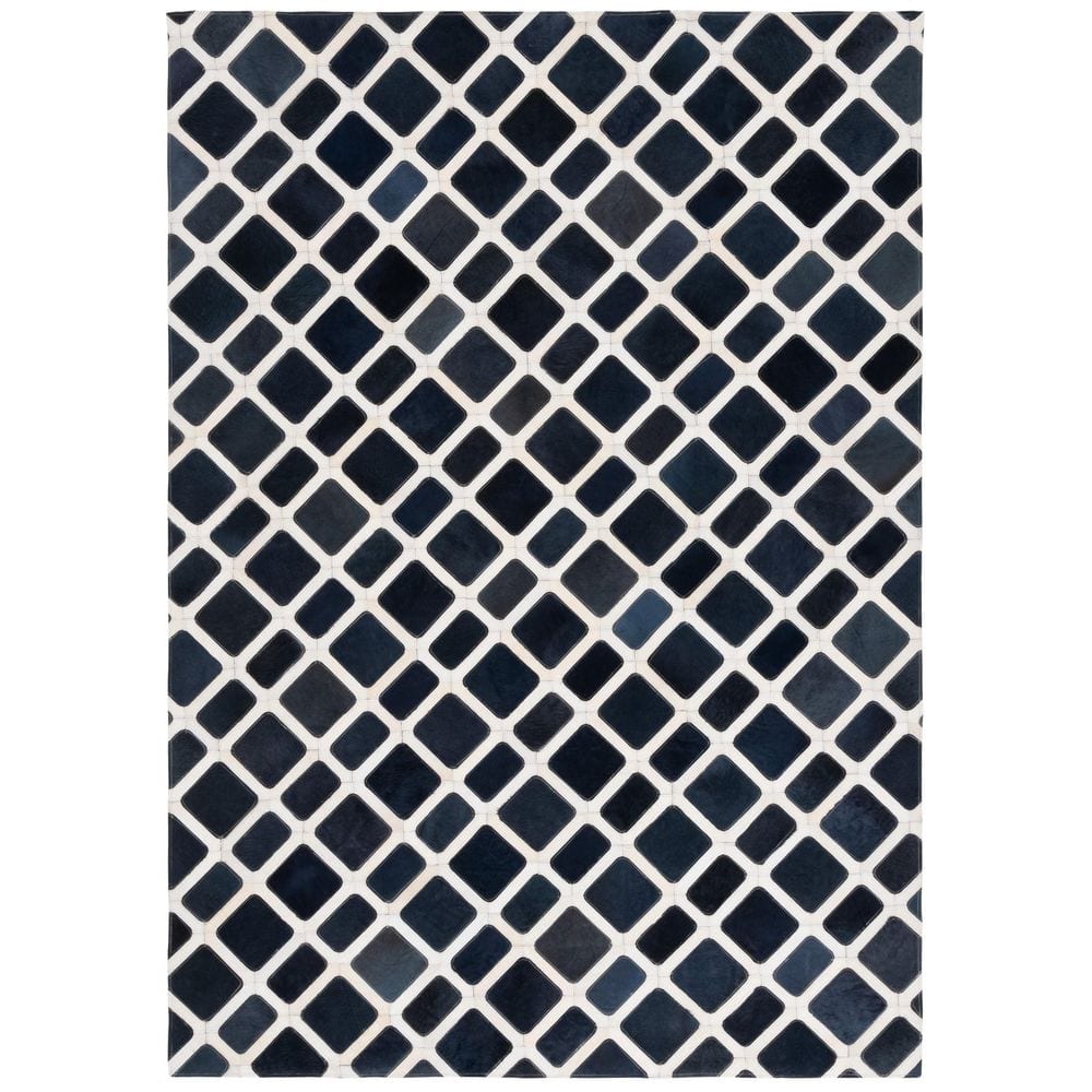 Studio Leather 4 ft. x 6 ft. Black/Ivory Geometric Diamond Area Rug price history on PriceWatchPro