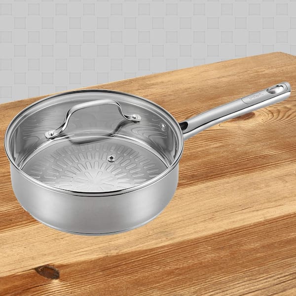 Stainless Steel 3.5 QT Saute Pan with Glass Lid 