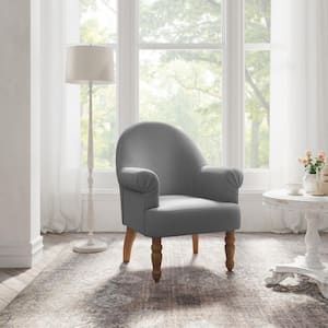 Amelia 39.4 in. Gray Linen Arm Chair