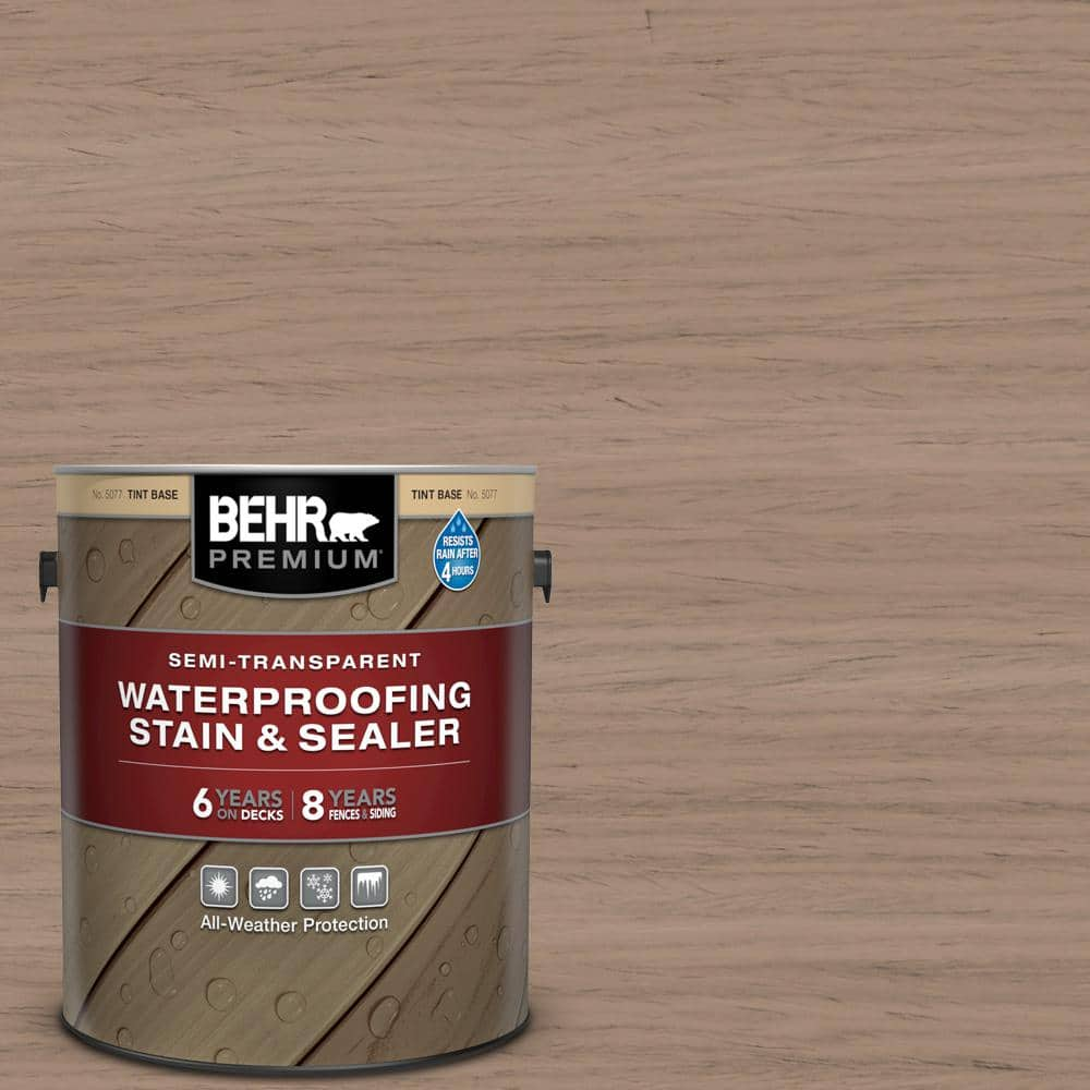 BEHR Premium 1 gal. #ST-160 Rose Beige Semi-Transparent Waterproofing Exterior Wood Stain and Sealer