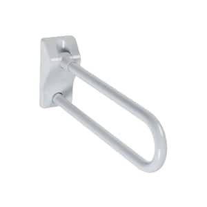 27 in. Antimicrobial Vinyl Coated Folding Rotating Grab Bar in White