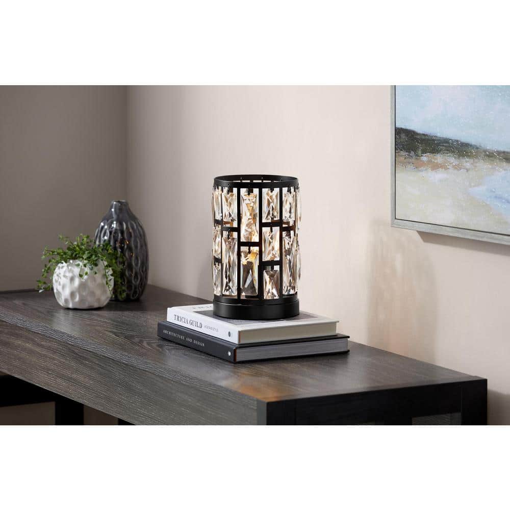 Kristella 9.25 in. Black Desk Uplight Lamp with Crystal Shade price history on PriceWatchPro