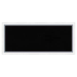 Morgan White Blue Wood Framed Black Corkboard 32 in. x 14 in. Bulletin Board Memo Board