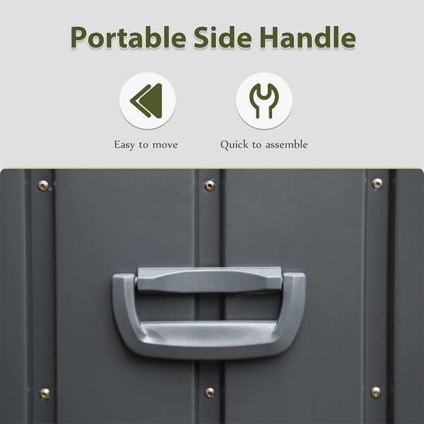 Zeus & Ruta 150 Gal. Dark Gray Steel Outdoor Storage Deck Box