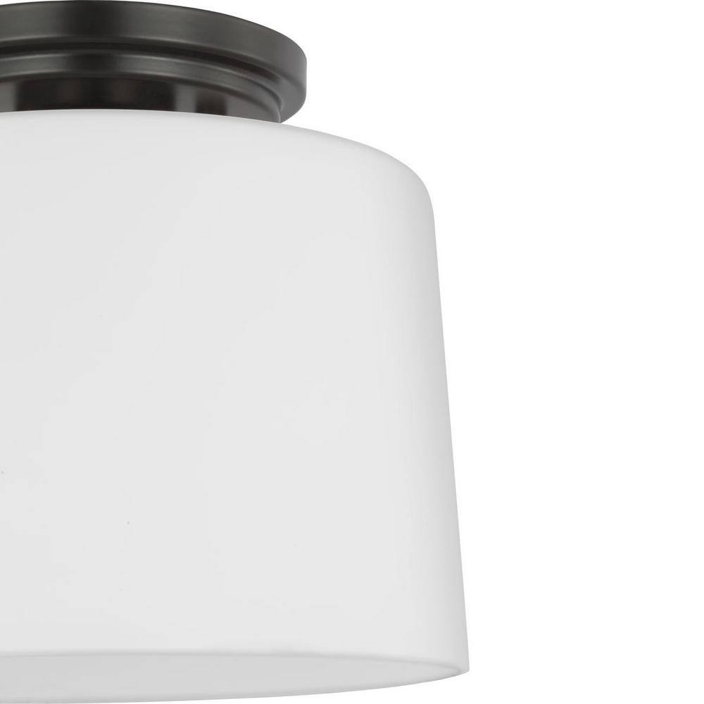 Adley Matte Black and Opal Glass Flush Mount Light