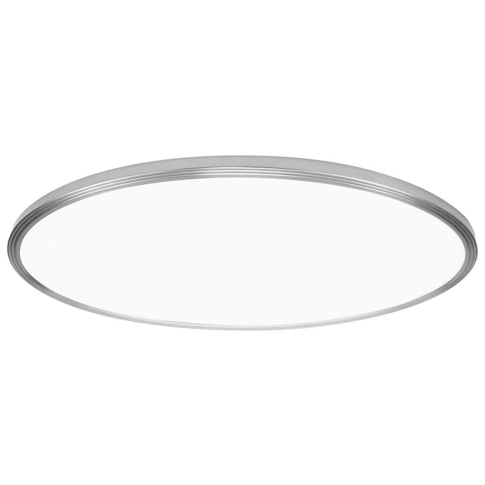 32 in. W Oval Black Plus Nickel Trim Ring Integrated LED 3500 Lumens Dim Fl
