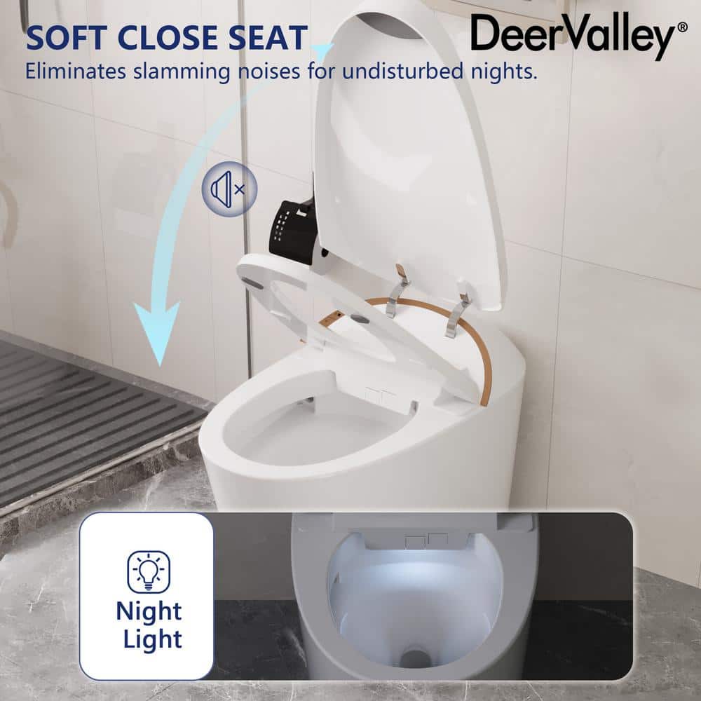 White Elongated Free Standing High Efficiency Smart Toilet