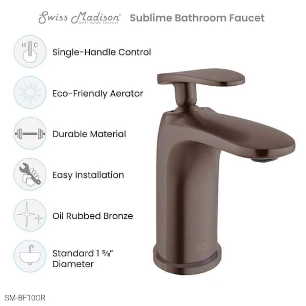 Sublime Single-Handle Single-Hole Bathroom Faucet in Oil Rubbed Bronze