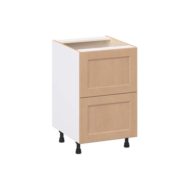 Lakewood 21 in. W x 24.5 in. D x 34.5 in. H Assembled Shaker Drawer Base Kitchen Cabinet in Sugar Cookie with 2-Drawers