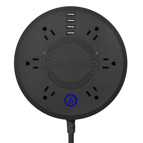 ChargeHub Powerstation 360 - Surge Protector Power Strip - Black