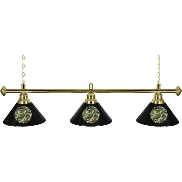 Trademark Global Hunt Camo 3-Light Black Billiard Lamp