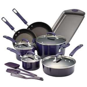 Classic Brights 14-Piece Aluminum Nonstick Cookware Set in Lavender Gradient