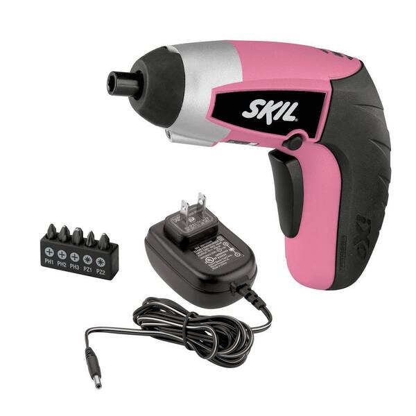 Skil 4 Volt Max Lithium-Ion Cordless Pink IXO Screwdriver Kit with LED Light