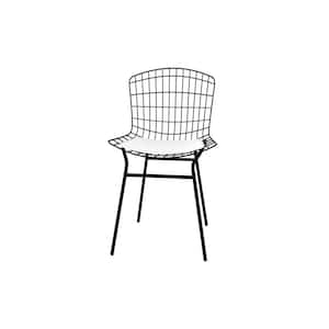 Madeline Black Chair with White Seat Cushion