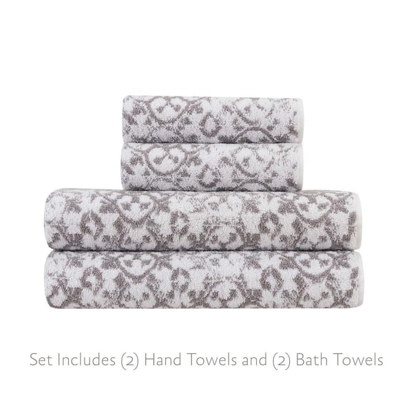 Grey patterned best sale hand towels