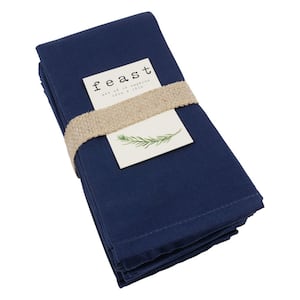 Feast Dinner Napkins,Set of 12 Oversized, Easy-Care, Cloth Napkins, 18 x 18 in., Blue