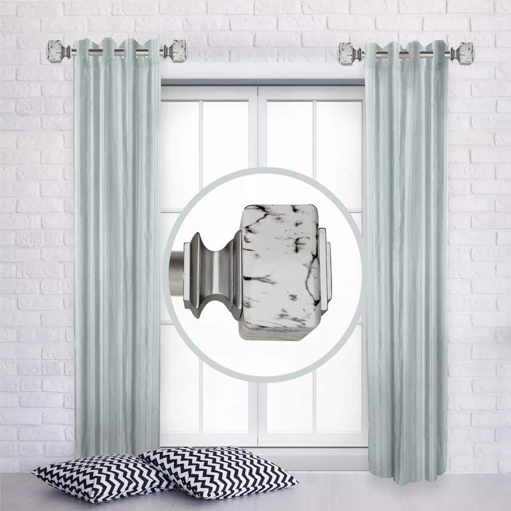 Decho 1 dia. Curtain Rod 12-20 inch long (Set of 2) - Satin Nickel
