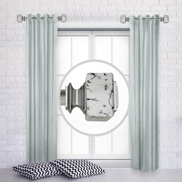 Unbranded Decho 1" dia. Curtain Rod 12-20 inch long (Set of 2) - Satin Nickel